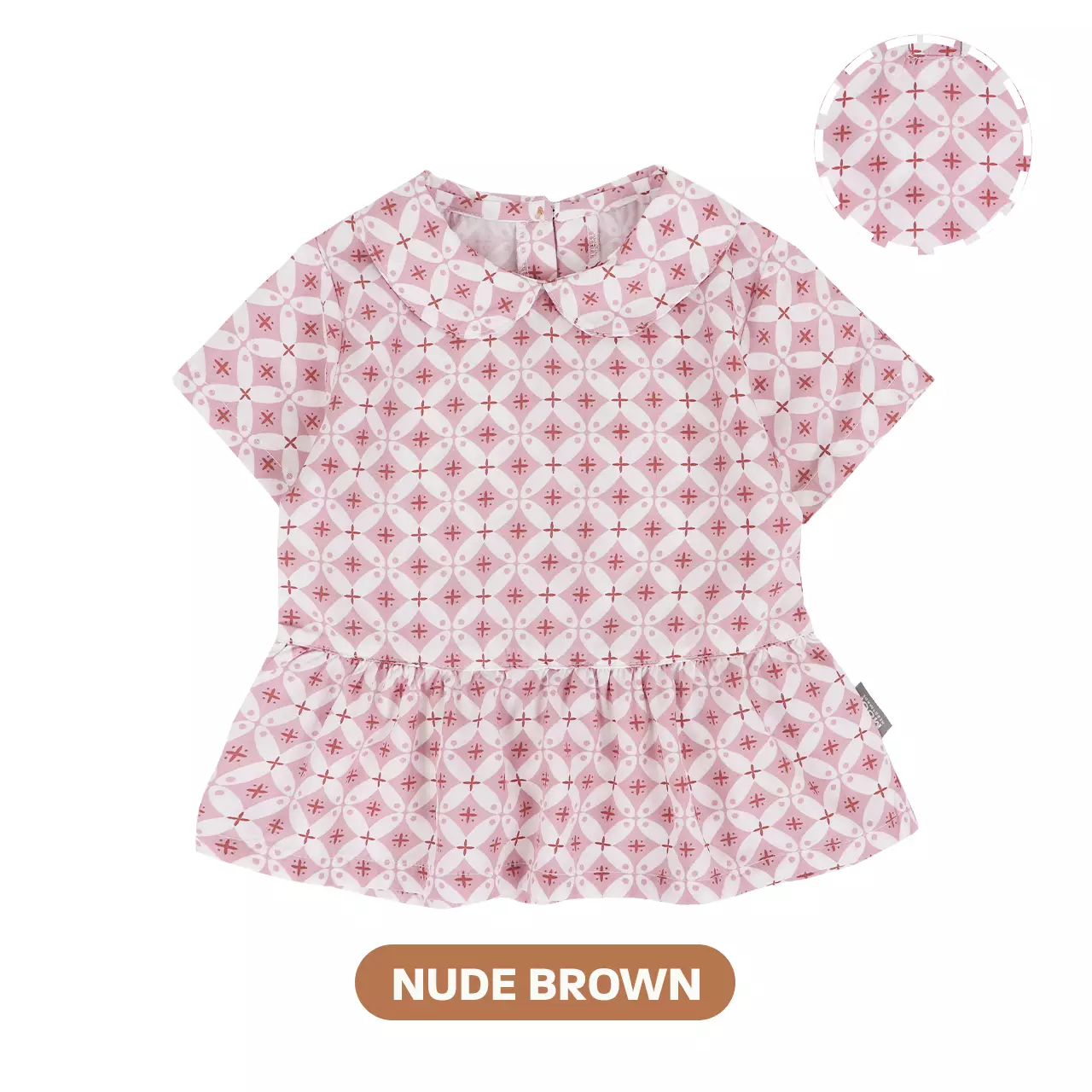 Mooi Atasan Batik Anak Perempuan Aruna Batik Top - Nude Brown