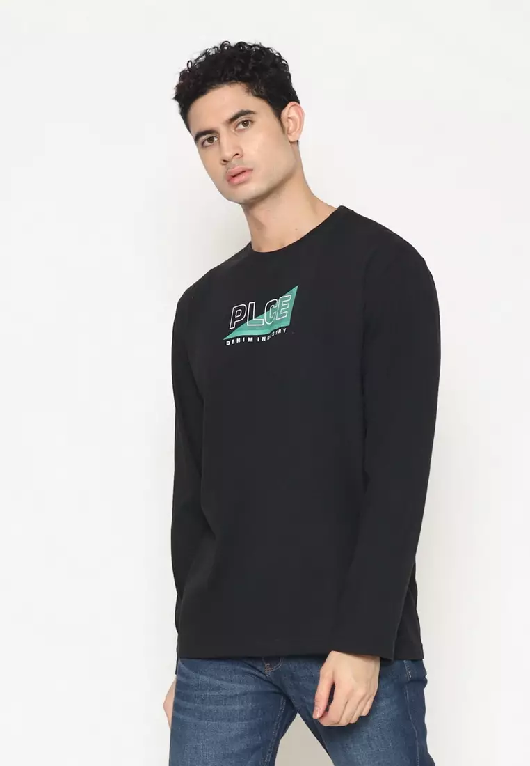 Jual Police Denim POLICE T-Shirt Cotton Combed Lengan Panjang Pria