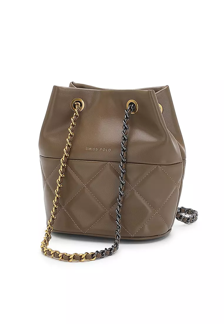 Chain Handbag / Shoulder Bag / Sling Bag (手提包 / 單肩包 / 斜孭袋) - 褐色