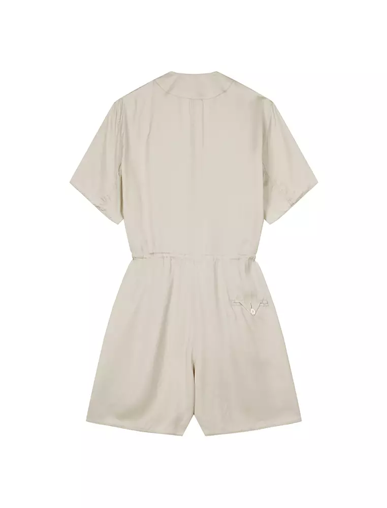 V-Neck Short Sleeve Jumpsuit