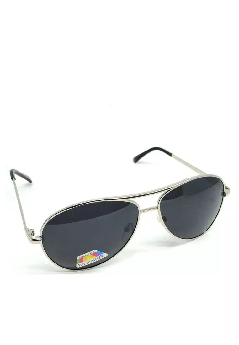 Adkins Sunglasses Kacamata Hitam Fashion Pria Lensa Polarized UV Protection Frame Material Alloy ORIGINAL - Silver