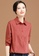 A-IN GIRLS red Solid Color Lapel Long Sleeve Shirt 64B9AAA5F05600GS_3