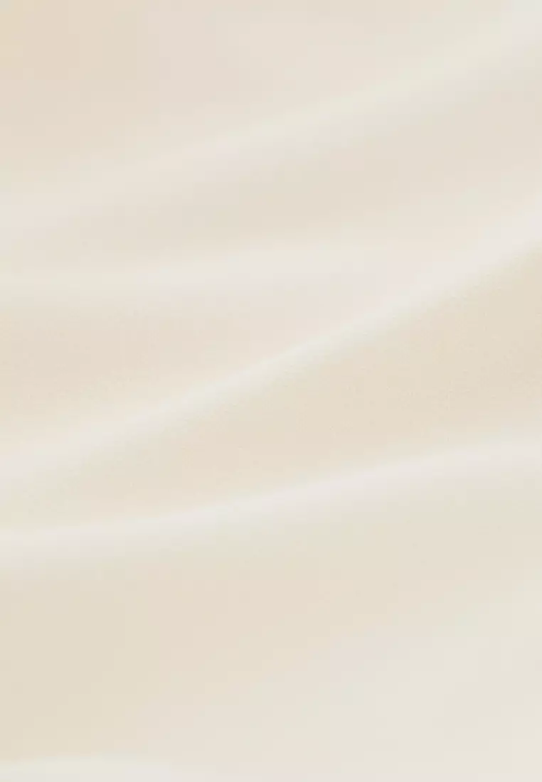 Ivory Pleated Straight Trousers