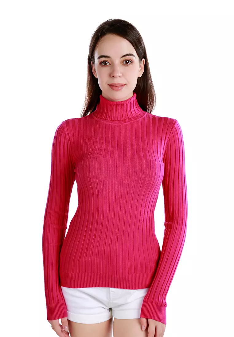 Fuschia turtleneck deals