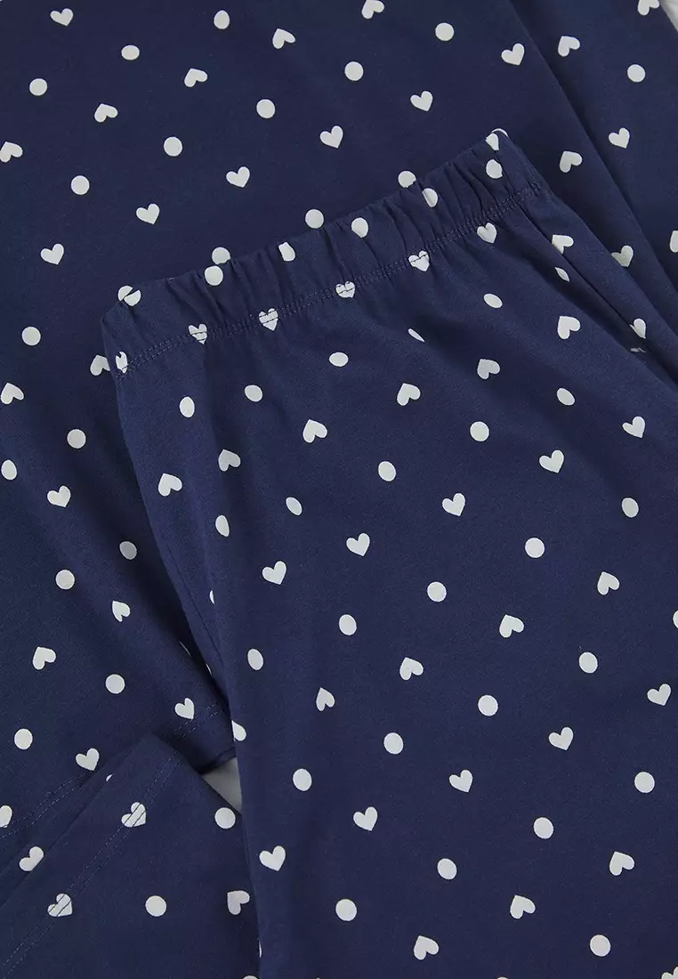 Plus Size Heart And Polka Dot Pyjama Set