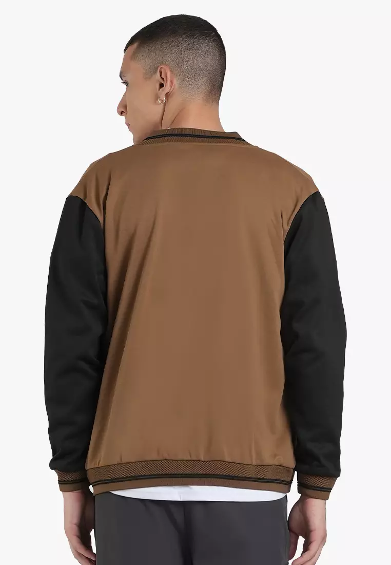 Buy INSPI Varsity Jacket Textured Mocha and Black 2024 Online | ZALORA ...