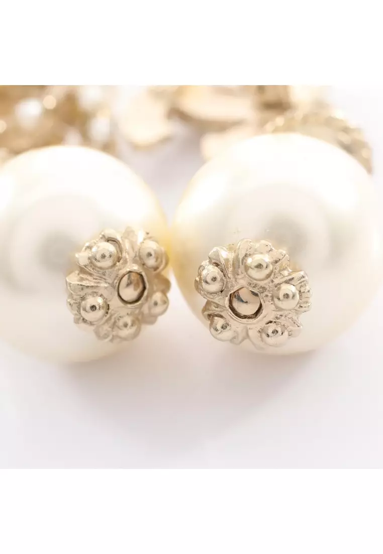 Buy Chanel Pre-Loved Chanel A11C Swing pearl coco mark earrings GP
