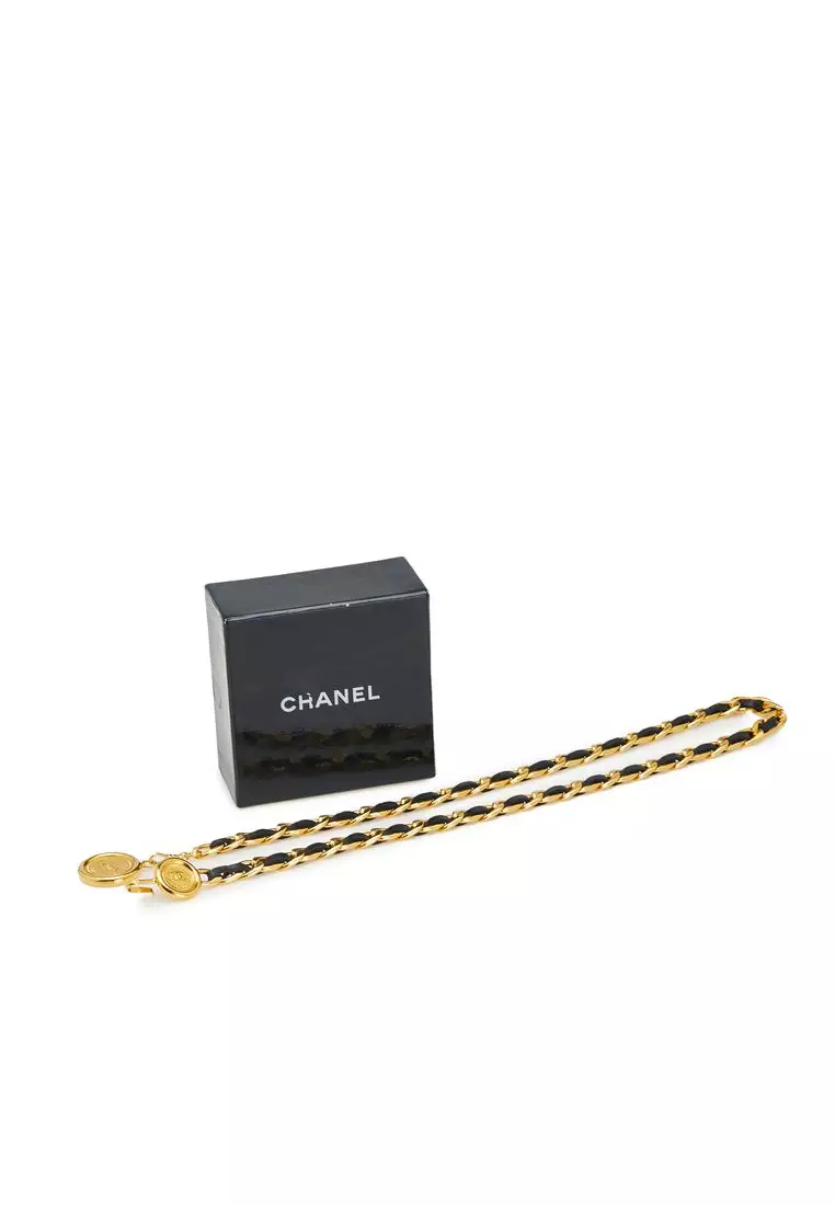 Pre-Loved Chanel Gold Plated Leather Woven Medallion Chain Belt Buy CHANEL Pre-Loved Chanel Gold Plated Medallion Leather  main image 2