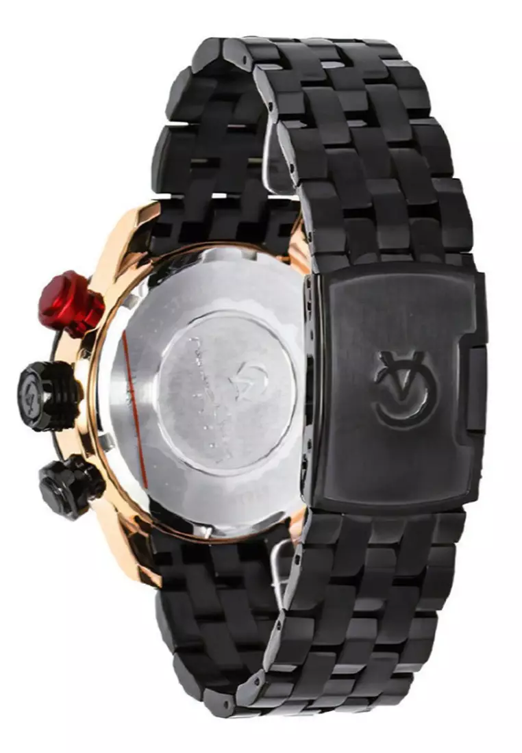 Alexandre Christie - Chronograph Watch - Rosegold - Black Stainless Steel Bracelet - 6163MCBBRBARE