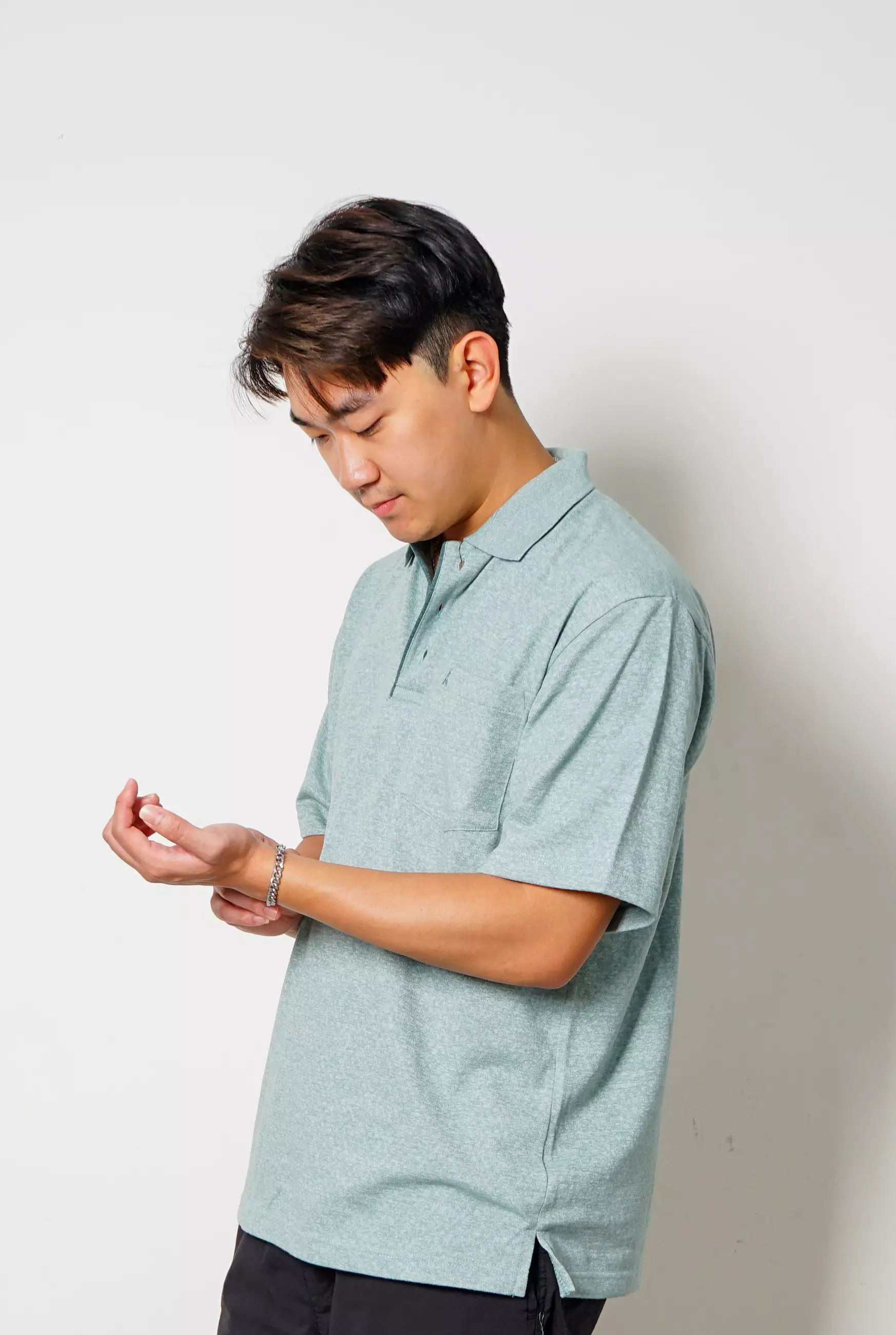 Andre Michel Polo Shirt Lengan Pendek Hijau Soft 3419