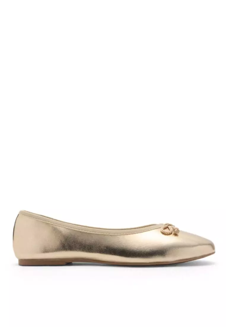 Discount on MANGO KIDS  shoes - SKU: Metallic Bow Ballerinas