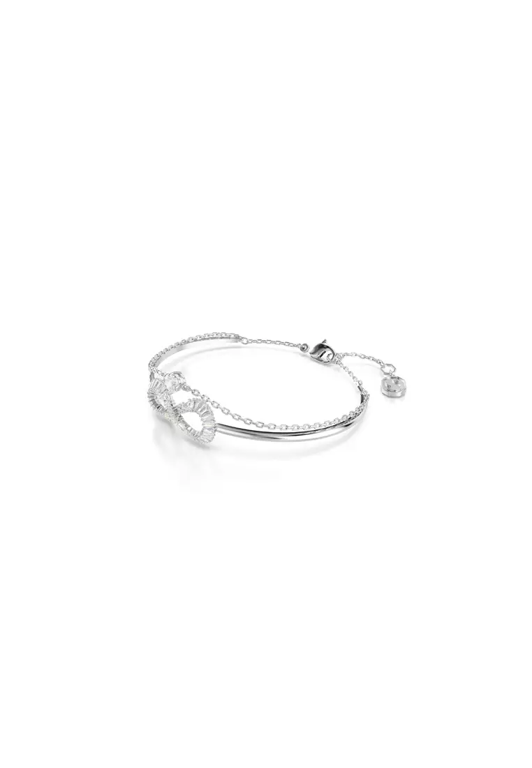 Buy Swarovski Hyperbola bangle, Infinity, White, Rhodium plated Online ...