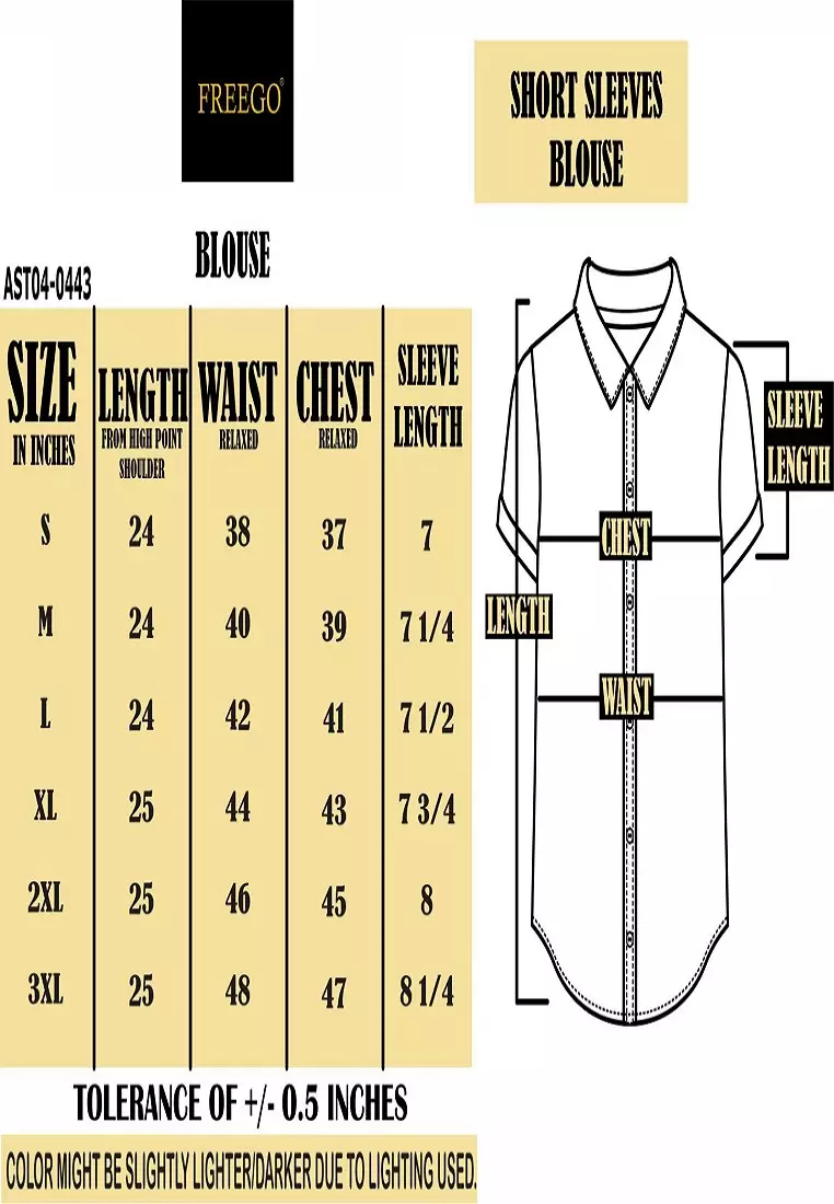 Woven Plain Washed Crepe Short Sleeves Blouse