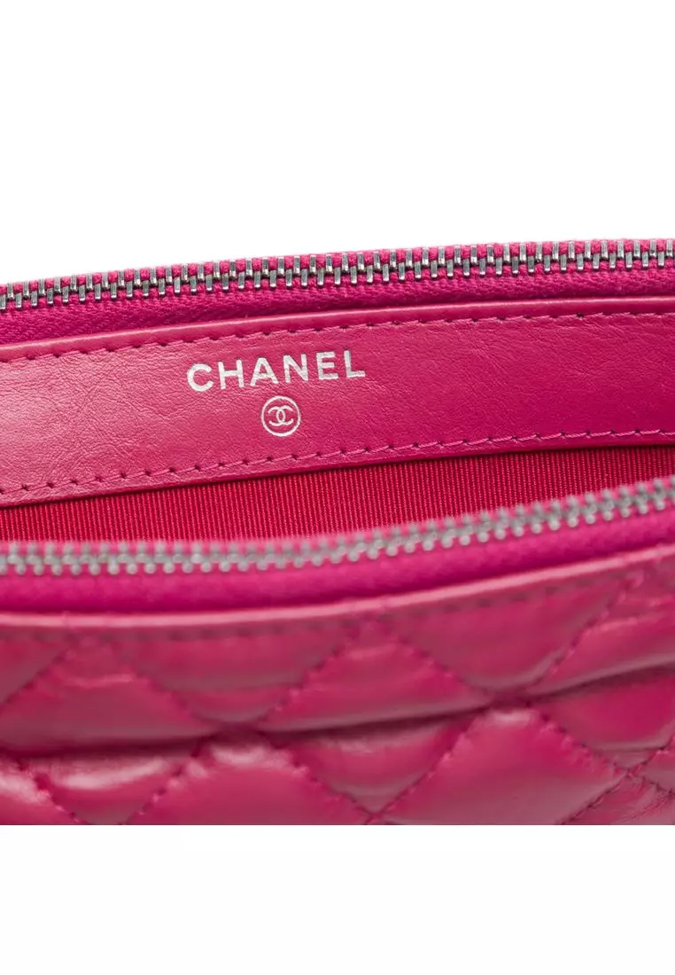 Pre-Loved Chanel Quilted Aged Calfskin Gabrielle Double Zip Clutch With Chain