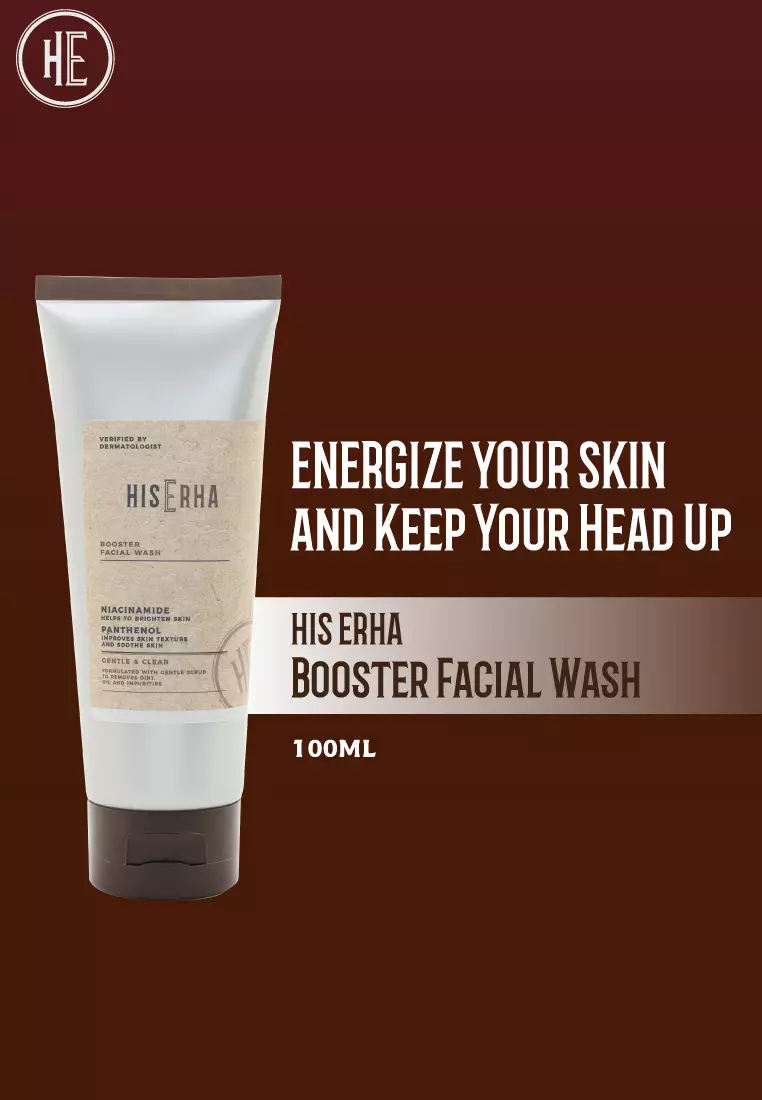 HISERHA Gentle Acne Facial Wash With Salicylic Acid, Zinc Pca & D-Panthenol - Sabun Muka Jerawat Pria