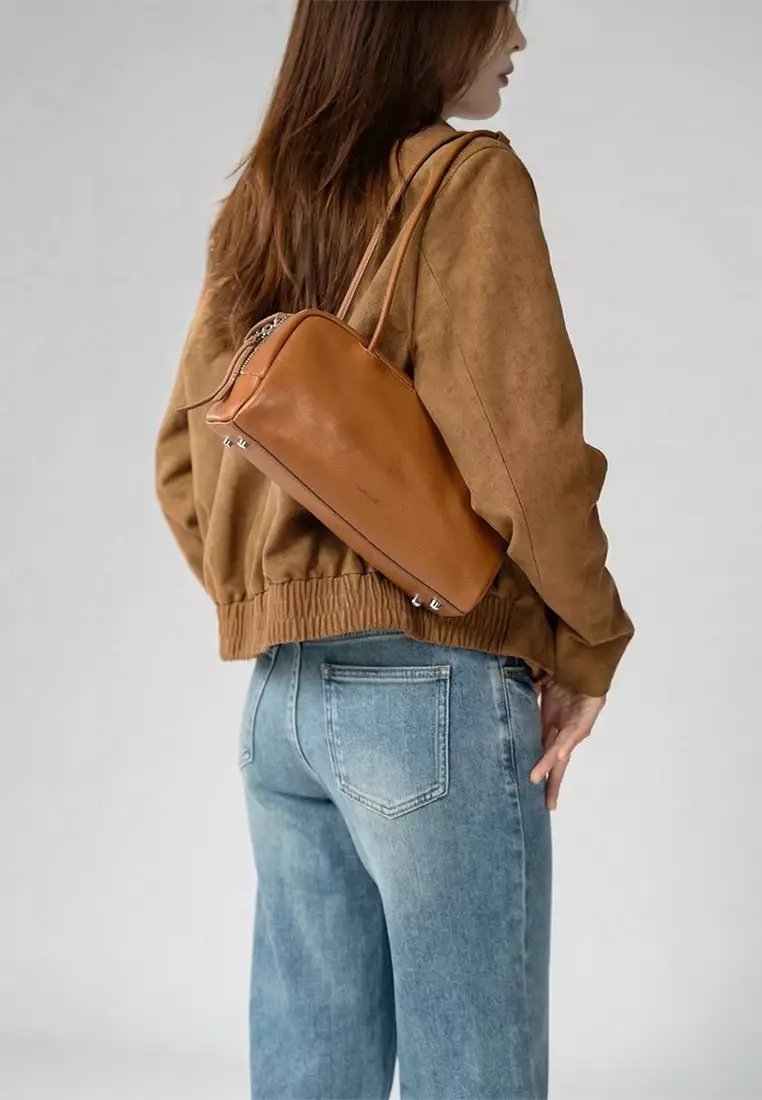 TONA Pocket East West Boston Bag - Veg-Tan Caramel