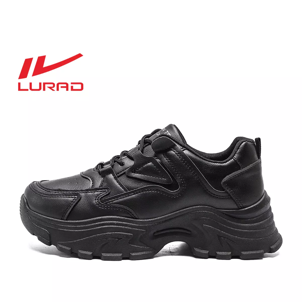LURAD Sepatu Wanita Hitam Putih Polos Hak Tinggi Sneakers Cewek SM21