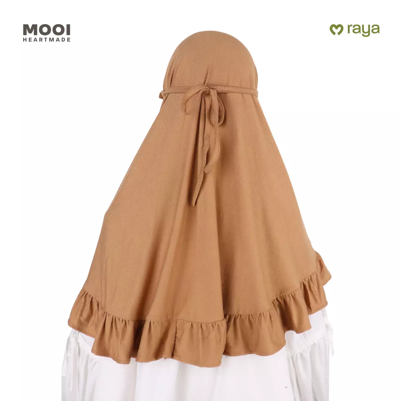 Mooi Hijab Ruffle Instant Anak Jilbab Anak Perempuan Nada Hijab - Camel Brown
