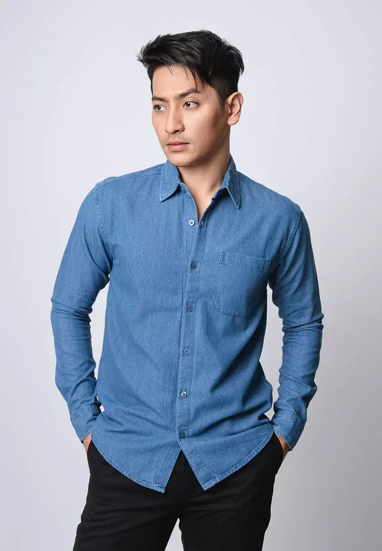 Space Blue Denim Shirt LS
