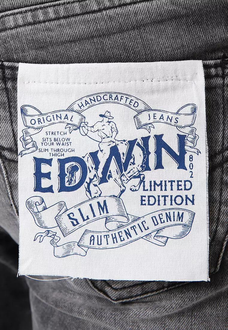 802 Slim Fit Handcrafted Jeans BLACK AGES DESTROY - Celana Panjang Denim Pria