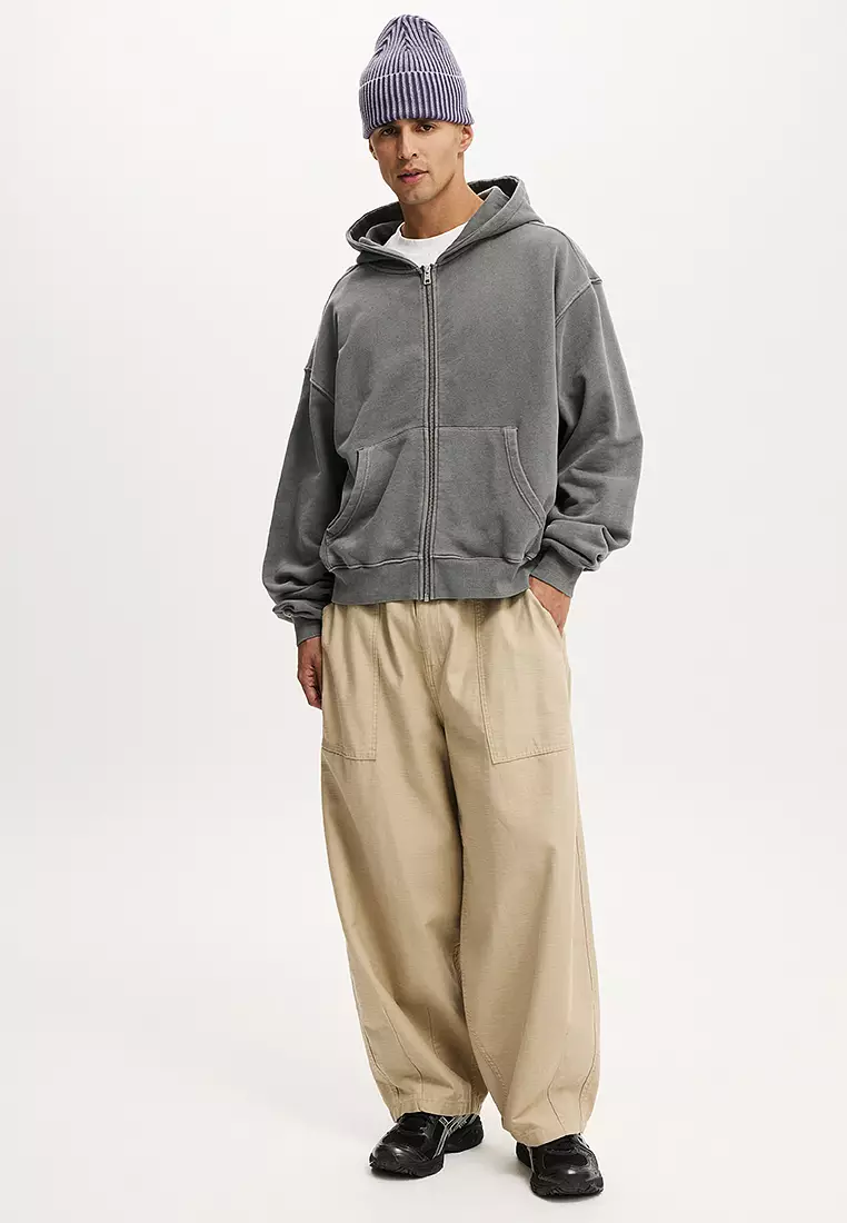 Cropped Zip Up Hoodie