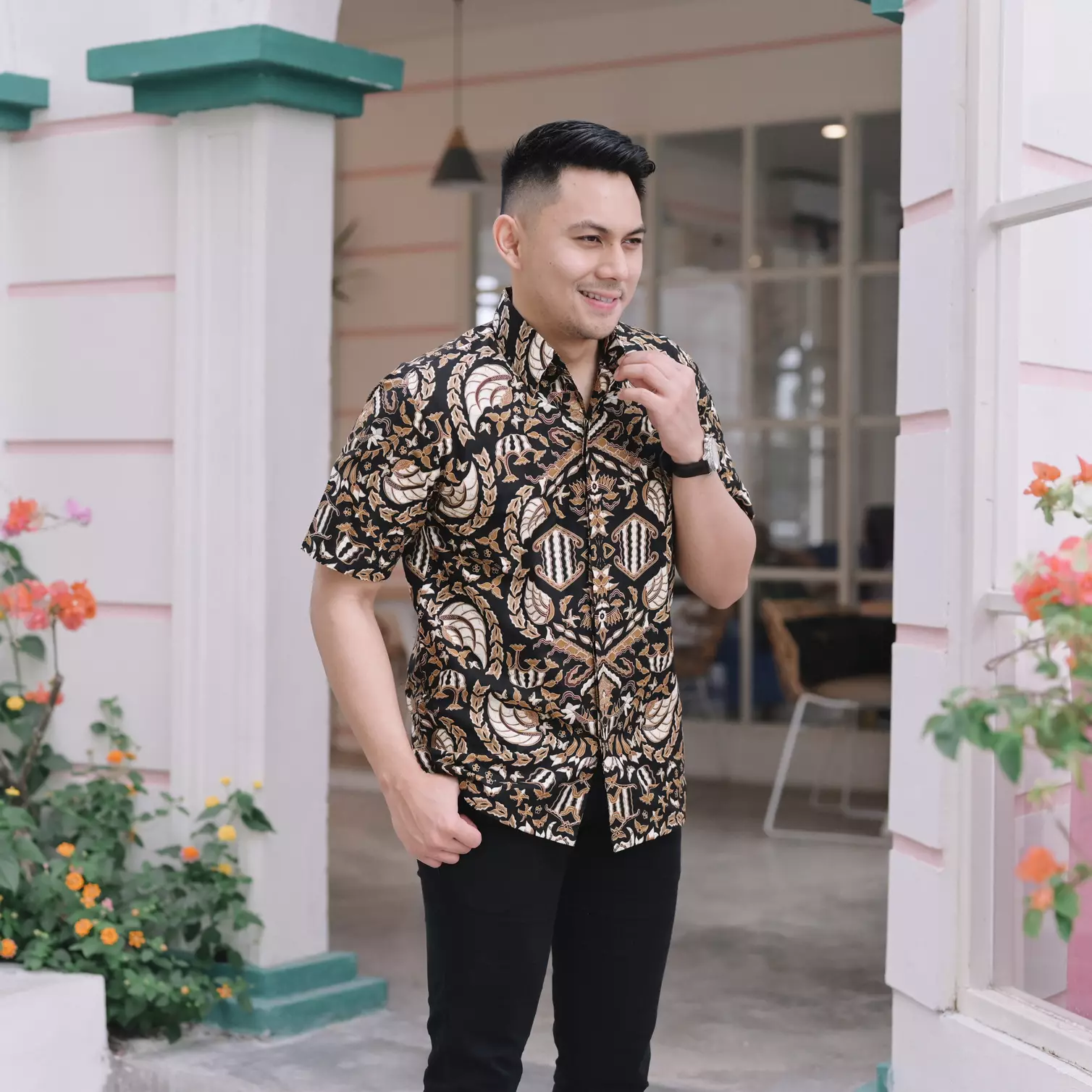 kemeja batik pria lengan pendek rebosa STKH213