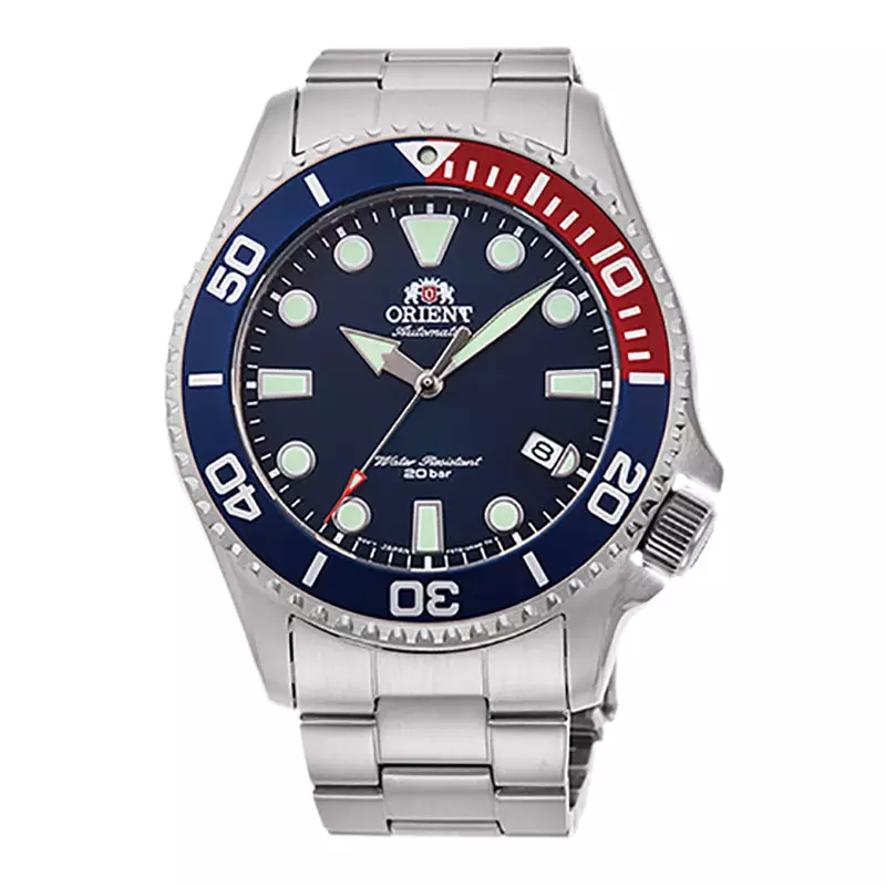 Jam Tangan Pria Orient New Triton RA-AC0K03L Automatic Divers Blue Navy Dial Stainless Steel Strap