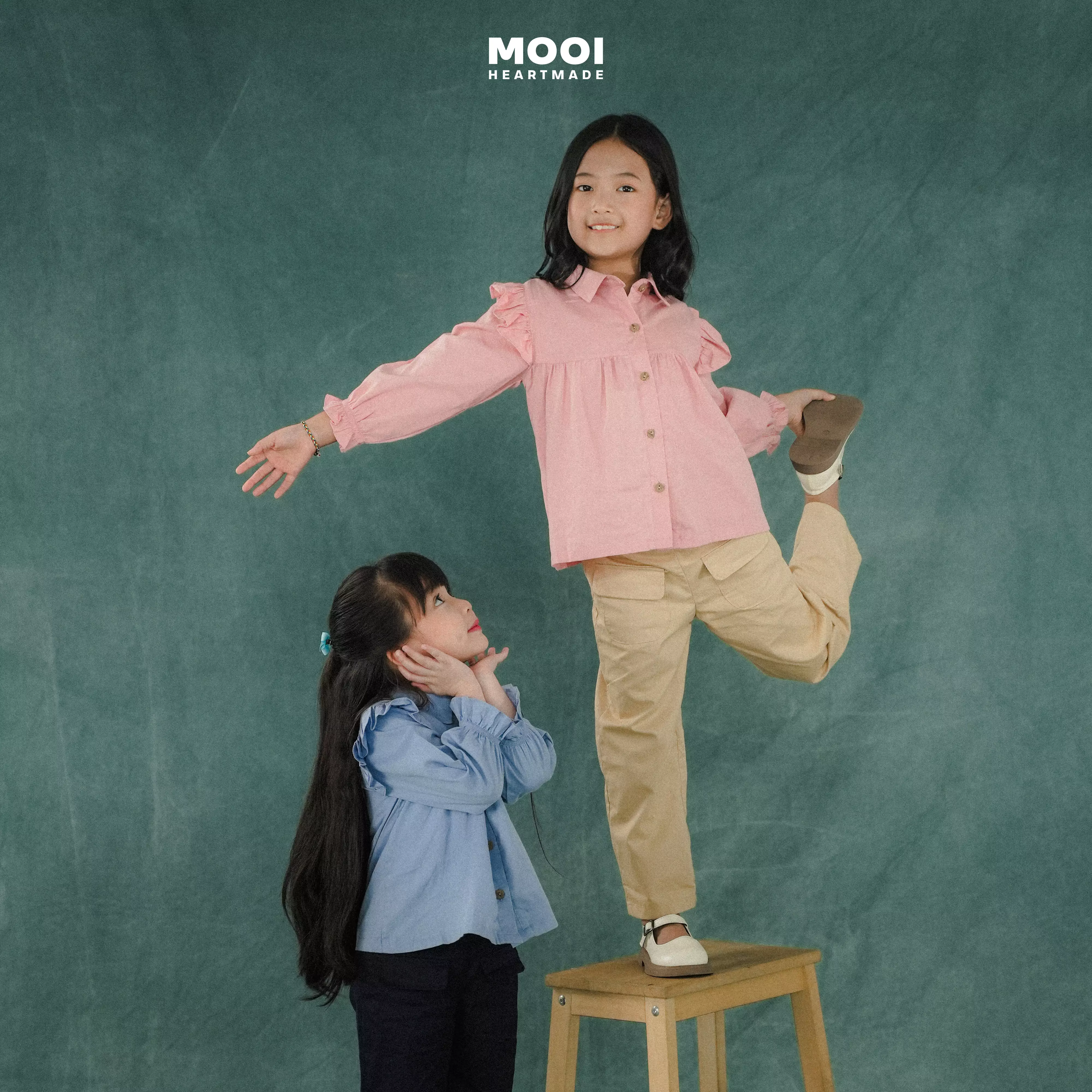 Mooi Atasan Anak Perempuan Amelia Top - Ivory