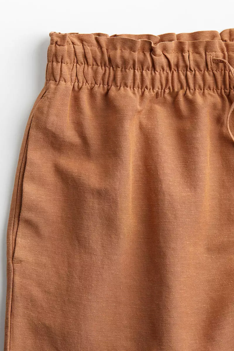 Linen-blend trousers