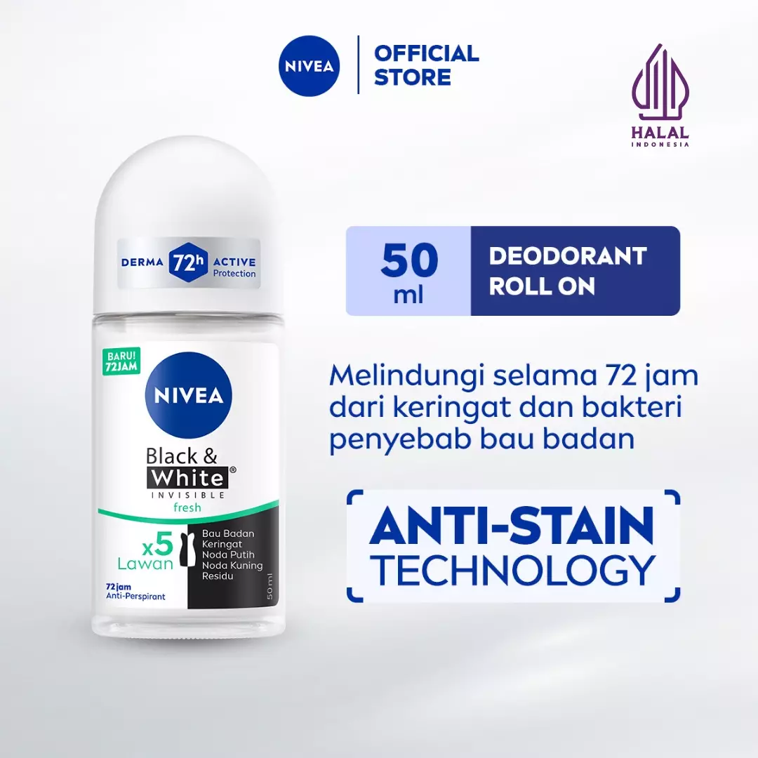 Nivea Invisible For Black & White Fresh Roll-On – Anti-Transpirant Für 48h, Schützt Vor Weißen Und Gelben Flecken