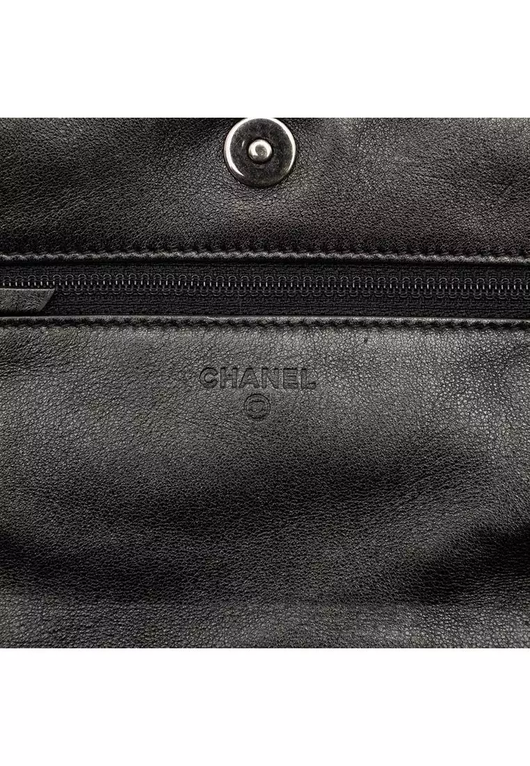 Pre-Loved Chanel Cc Quilted Lambskin Full Flap Wallet On Chain