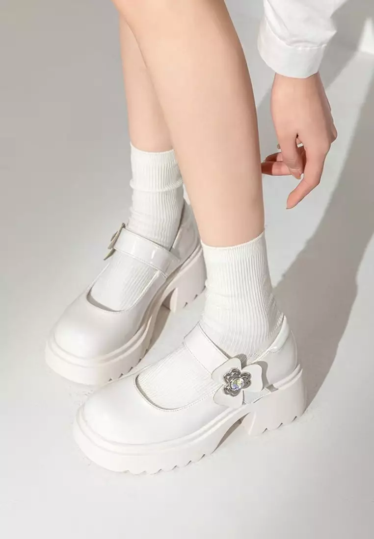 7cm Girly Leather Mary Jane Shoes MZ0623