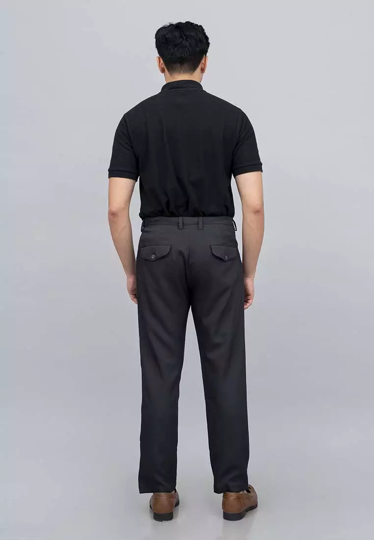 Houseofcuff Celana Panjang Formal High Waist Pants Pria Hitam
