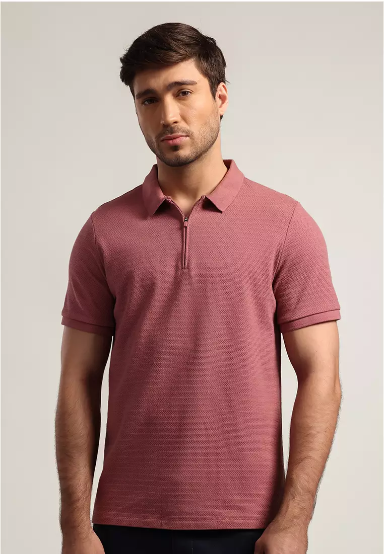 MOC Kaos Polo Lengan Pendek Pria Leo - Maroon