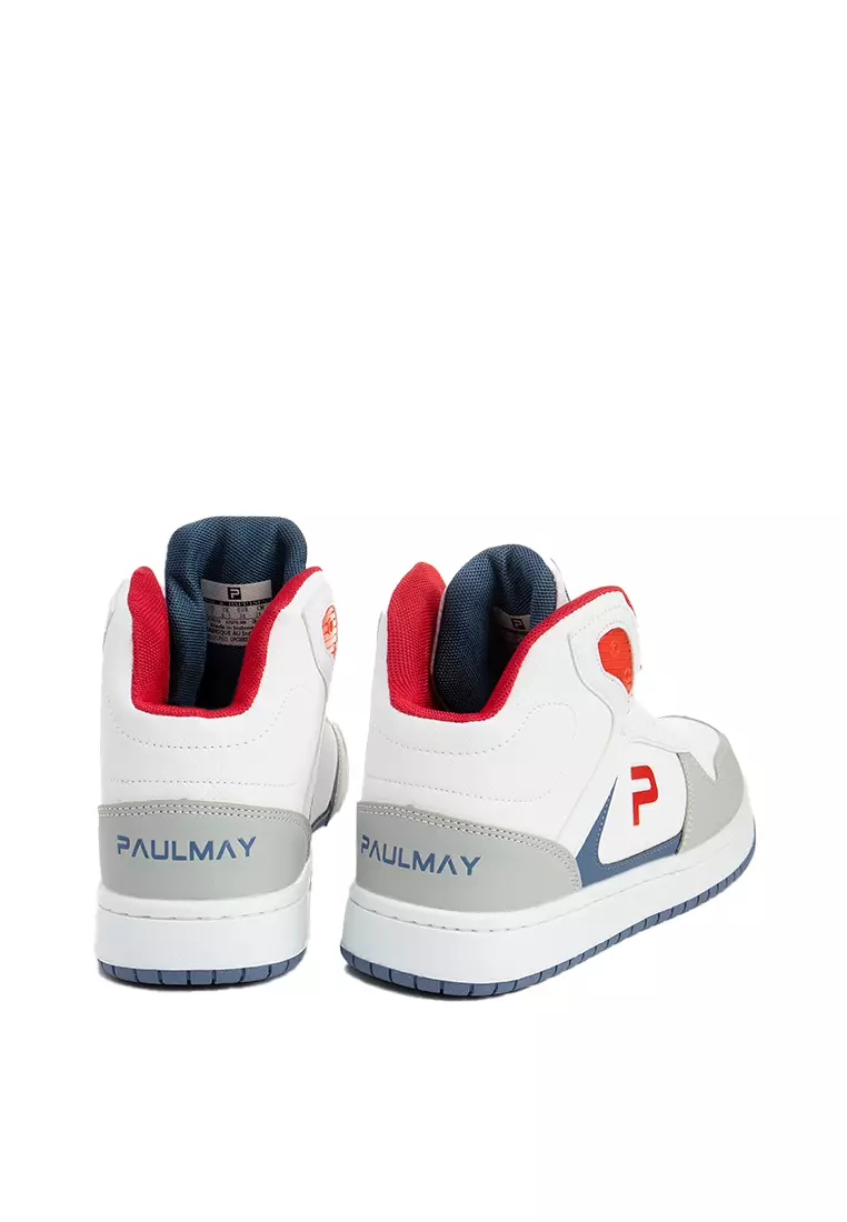 PAULMAY - Sepatu Sneakers Pria Lisbon High - Grey Red