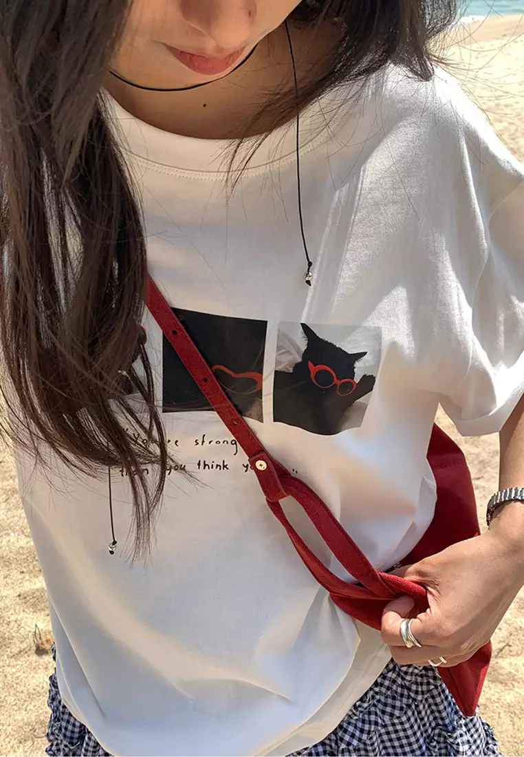 2025 Summer Printed Simple Round Neck T-shirt CA25042919W