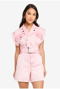 blush pink lace jumpsuit
