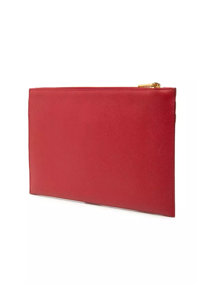 Pre-Loved Prada Tricolor Saffiano Zippered Portfolio Clutch