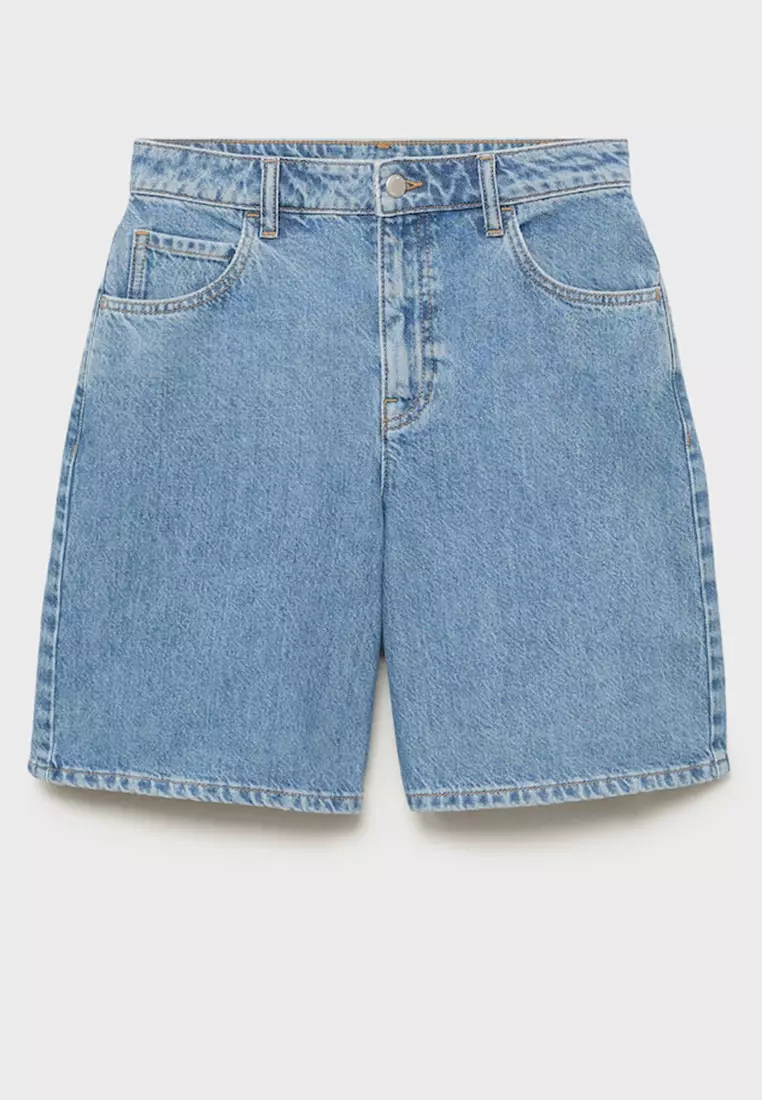 Buy Mango High-Waist Straight-Fit Denim Shorts 2025 Online ZALORA
