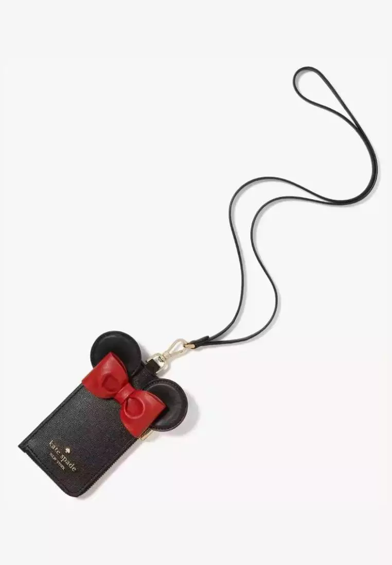 Jual Kate Spade Disney X Kate Spade New York 3D Card Case Lanyard Black