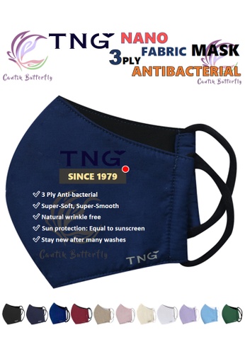 Cantik Butterfly TNG 3 Ply Antibacterial Nano Fabric Mask Reusable (Light Navy) Set of 5 709F7ES3A3DF2BGS_1