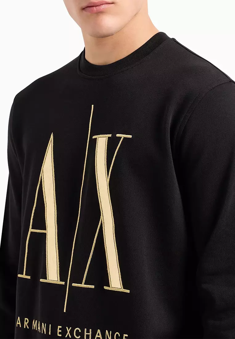 Buy Armani Exchange Icon Logo French Terry Cotton Crew Neck