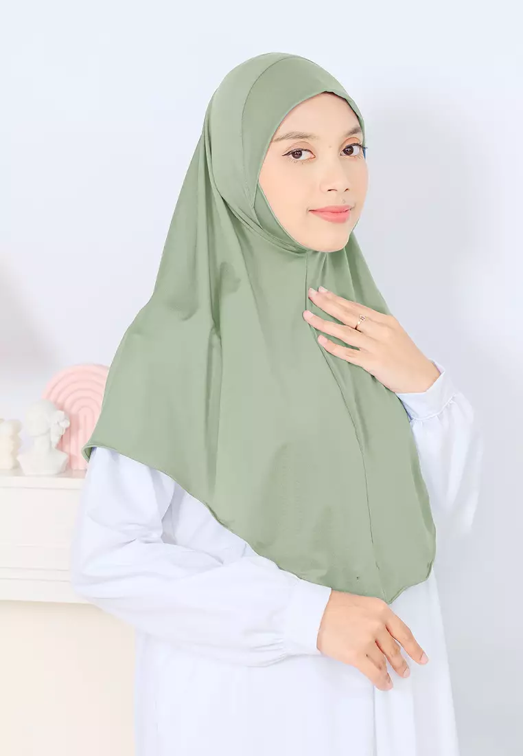 Kalea Instan | Bergo Dagu Non Pad | Hijab Instan Kerudung - Apple Green