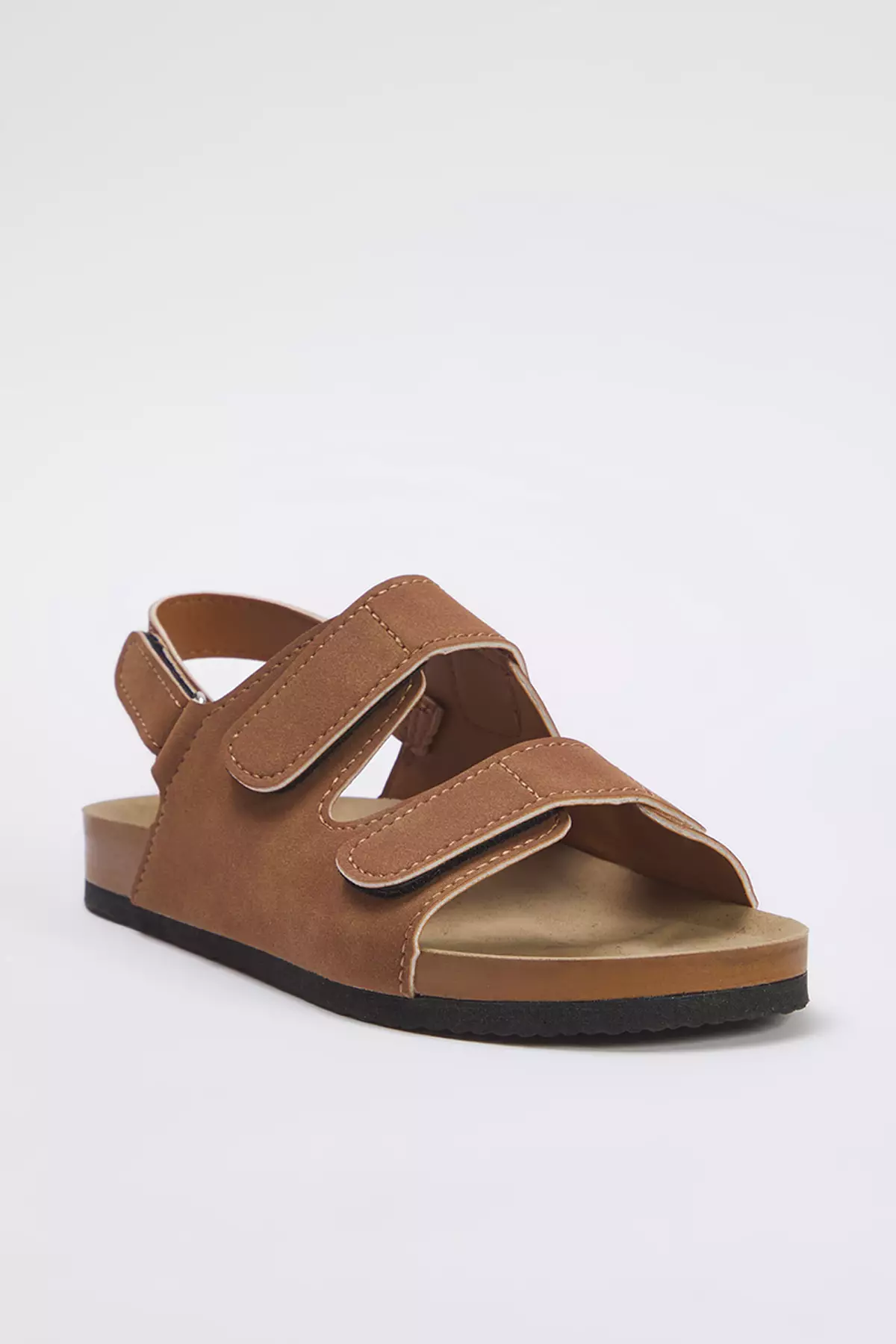 Brown Velcro Strap Big Boys Kids Sandals Takss25Sd00025