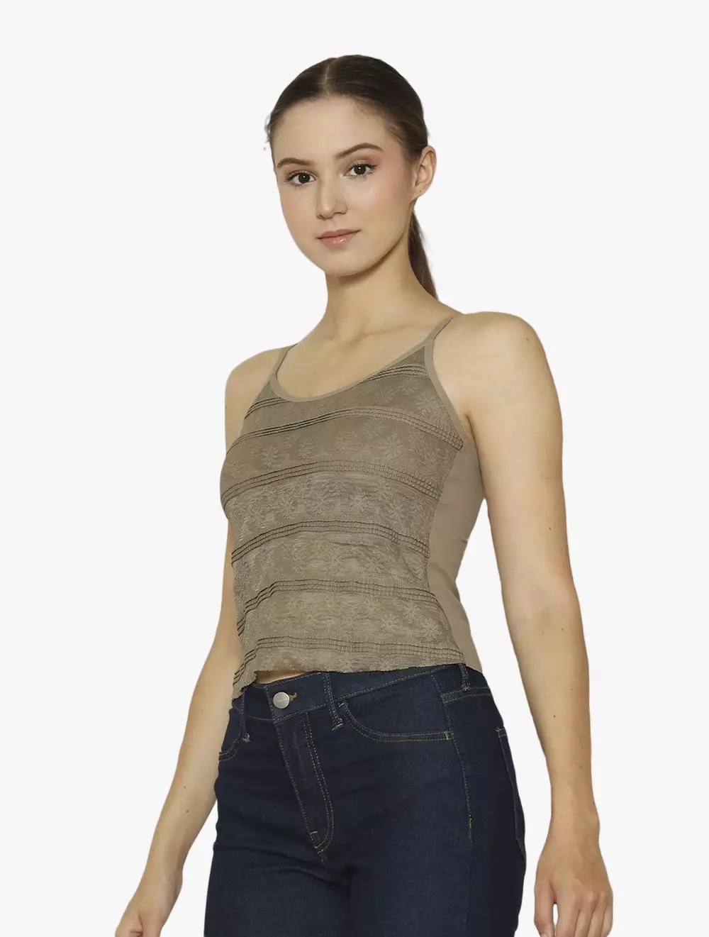 CYNTHIA CHARMY BRA TOP CAMISOLE - Brown