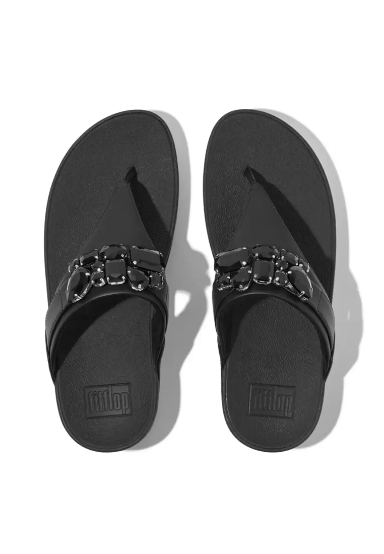 Buy FitFlop FitFlop LULU Jewel-Deluxe Leather Toe-Post Sandals