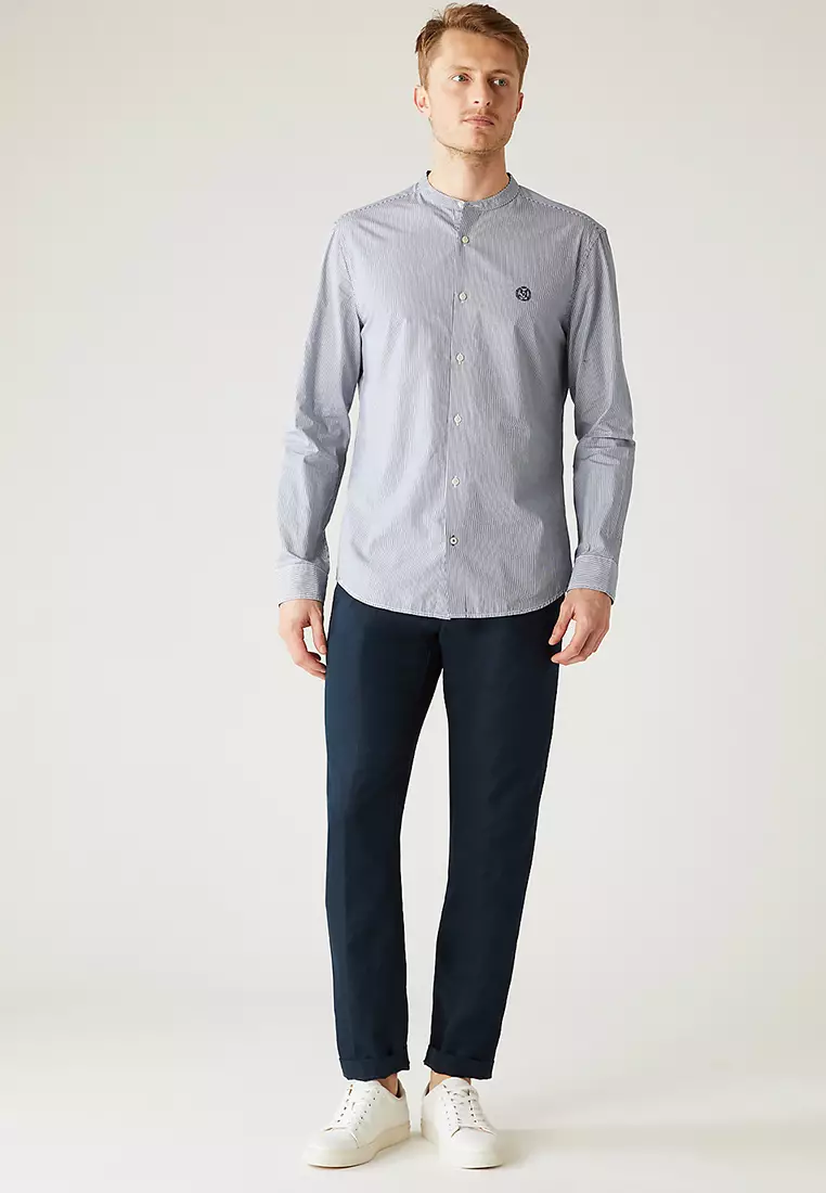 Pure Supima™ Cotton Grandad Collar Shirt