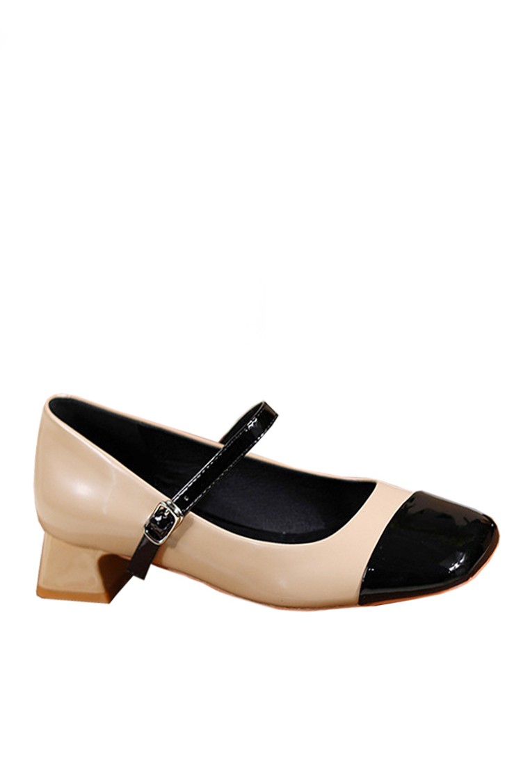 VANSA Vintage Shinny Patent Mary Jane Mid Heel Pumps VSW-H2989