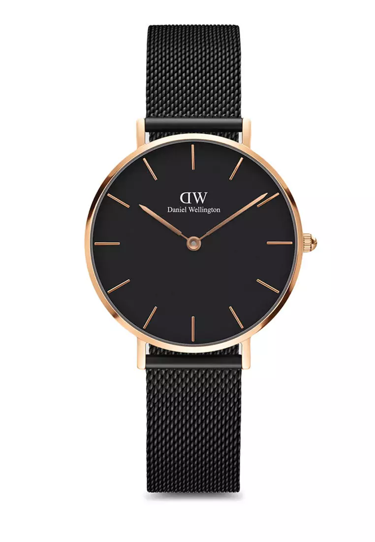 Buy Daniel Wellington Petite Ashfield 32mm Watch Black dial Mesh