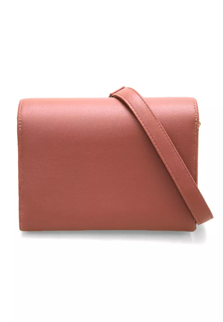 Michela Tas Selempang Wanita Rantai Premium Good Quality - Dusty Pink